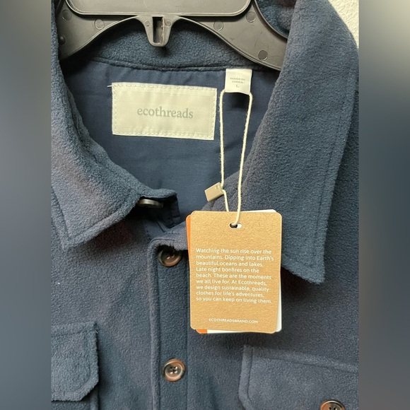 Ecothreads Navy Men's Sweater Fleece
Shirt Jacket- L - Picture 2 of 4